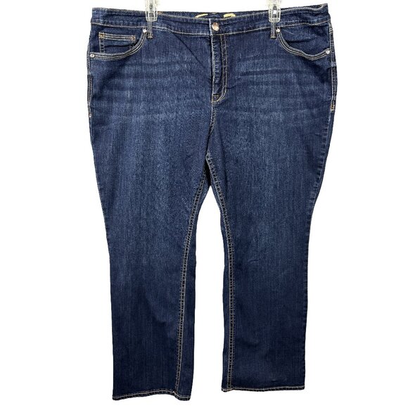 Seven7 Plus Size Tummyless Bootcut Jeans Dark Wash Women’s Size 28 - Picture 1 of 16